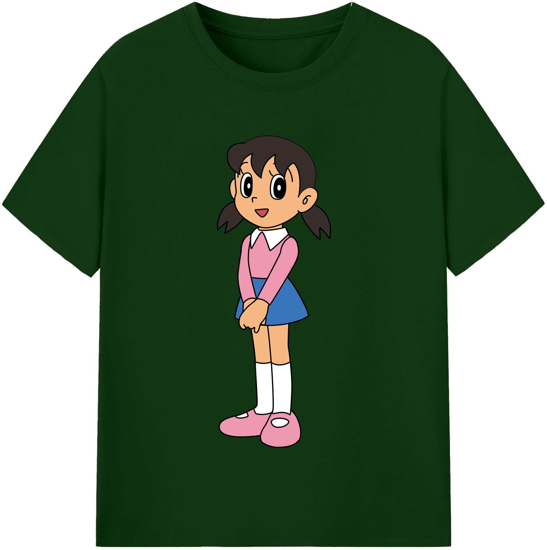 （画像用） ドラえもん みなもと しずか Doraemon Shizuka Minamoto 綿100％半袖Tシャツ（フロントプリント）
